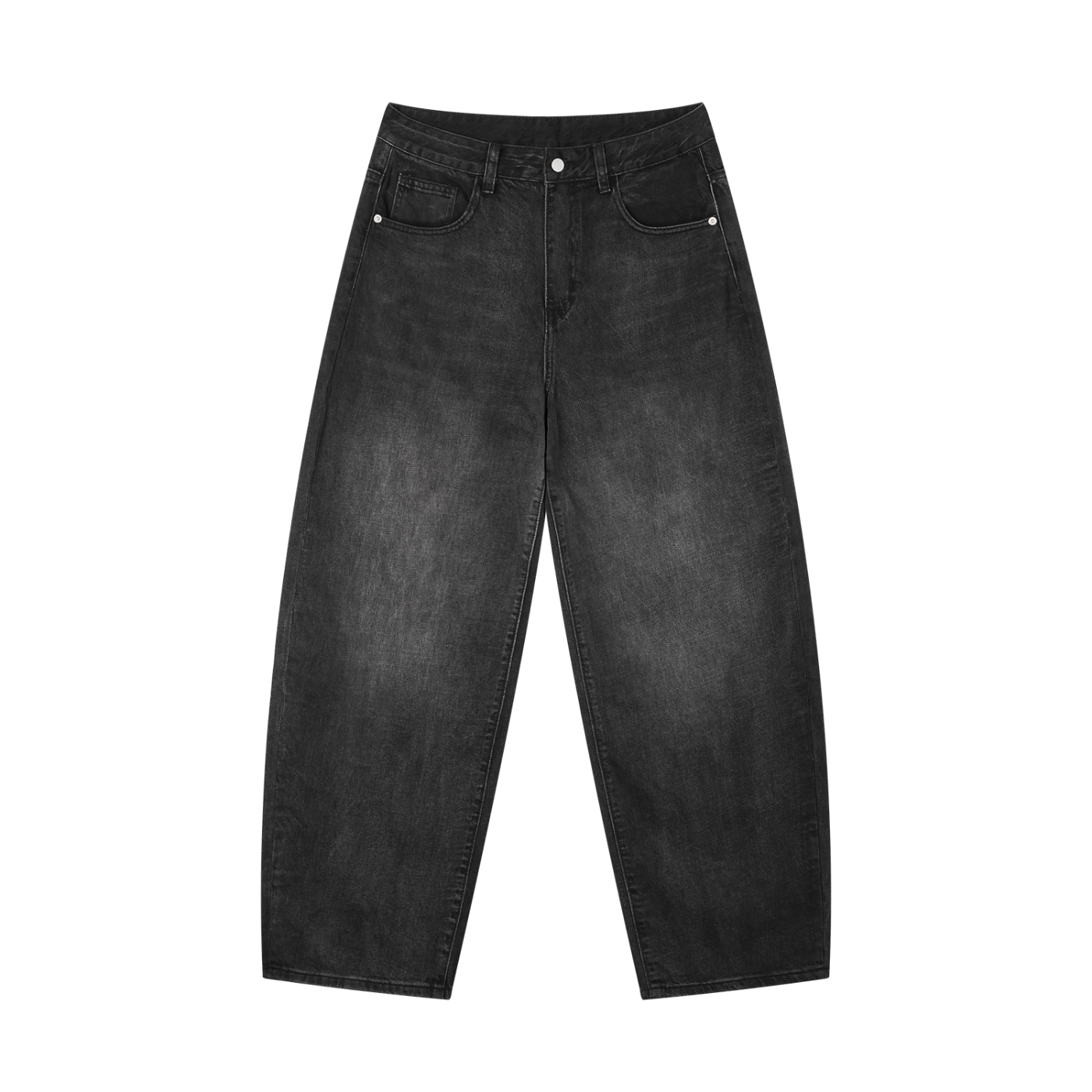 Unisex Sunfade Vintage Wash Barrel Leg Jeans